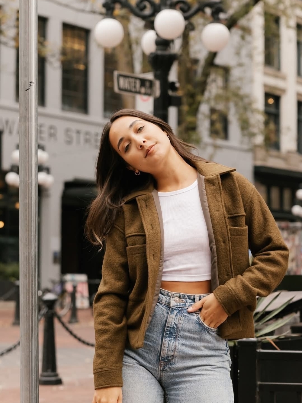 Smash+Tess 100% Wool Emory Cropped Jacket in Olive Green Size M/L
